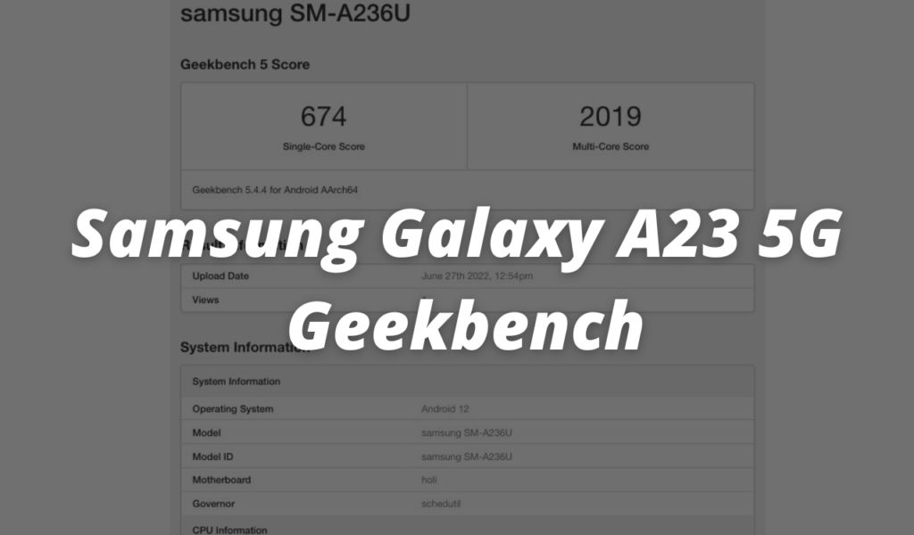 Samsung Galaxy A23 5G Geekbench News