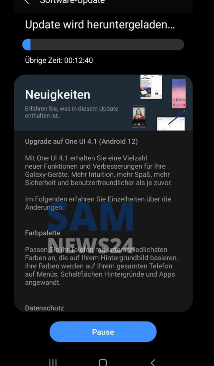 Samsung Galaxy A12 Android 12 update Europe