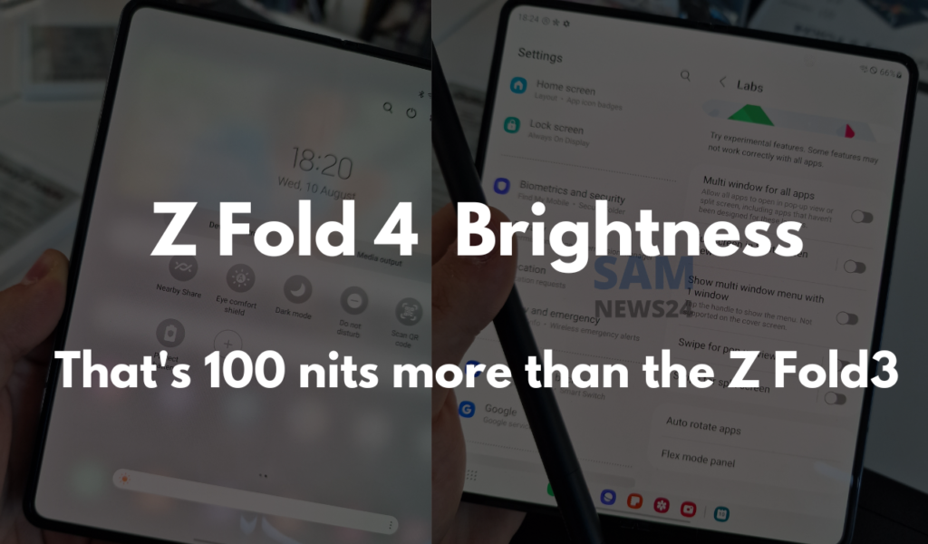 Z Fold 4 brightness
