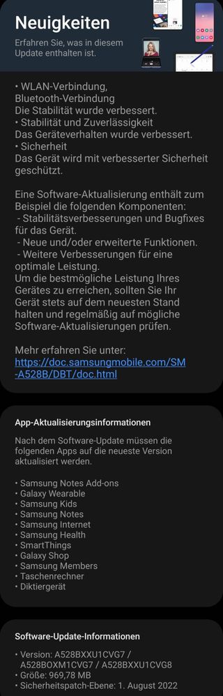 Galaxy A52s August 2022 security update Europe