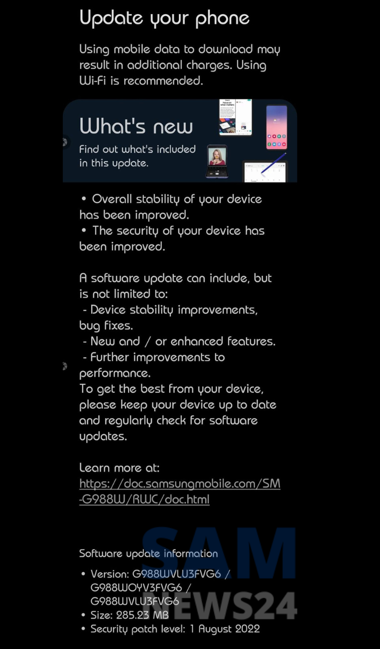 Galaxy S20 Rogers Canada August 2022 security update
