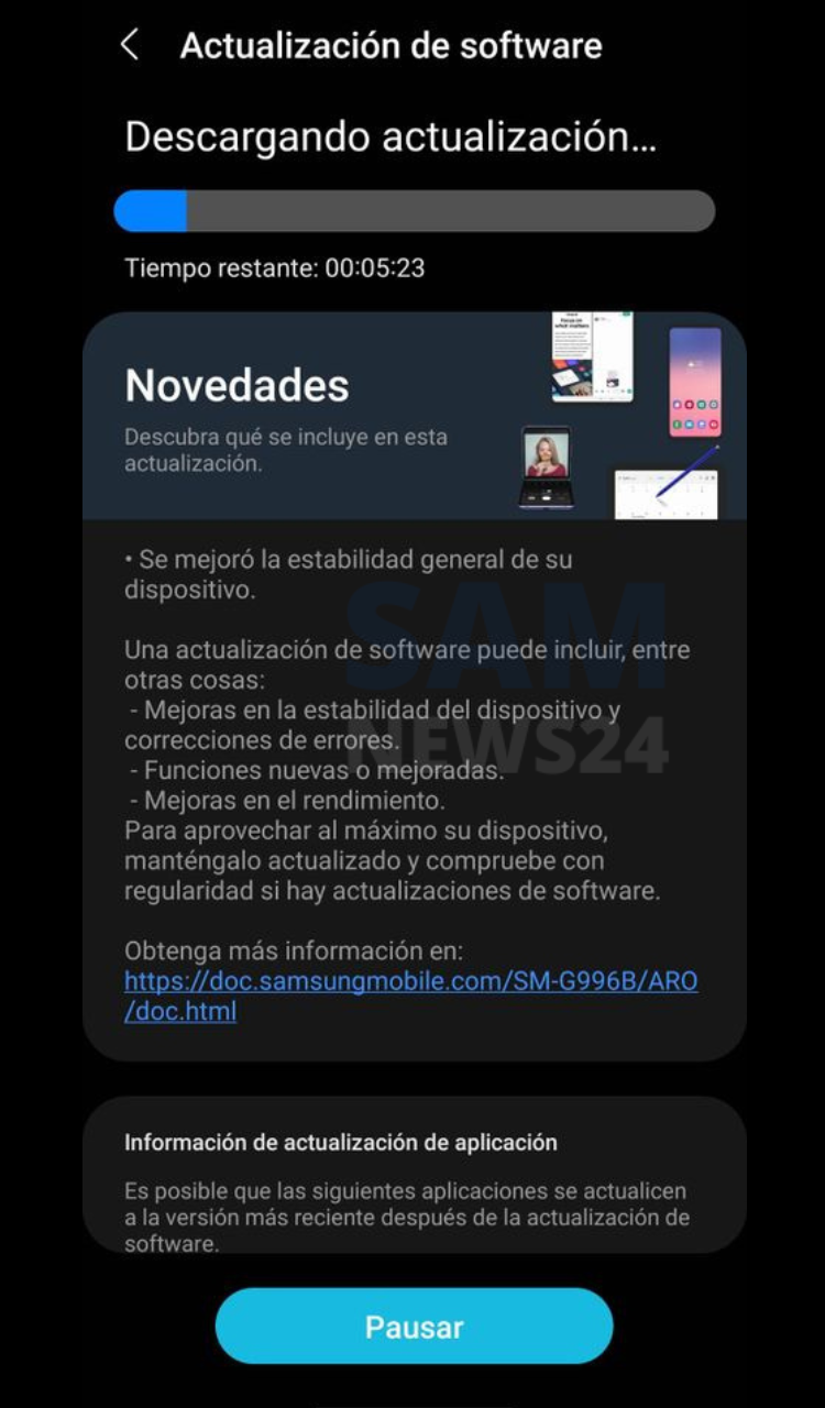 Galaxy S21+ August 2022 Patch Argentina