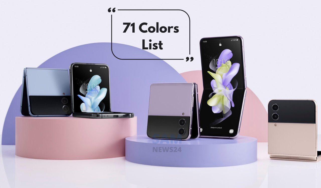 Galaxy Z Flip 4 71 Color combinations list