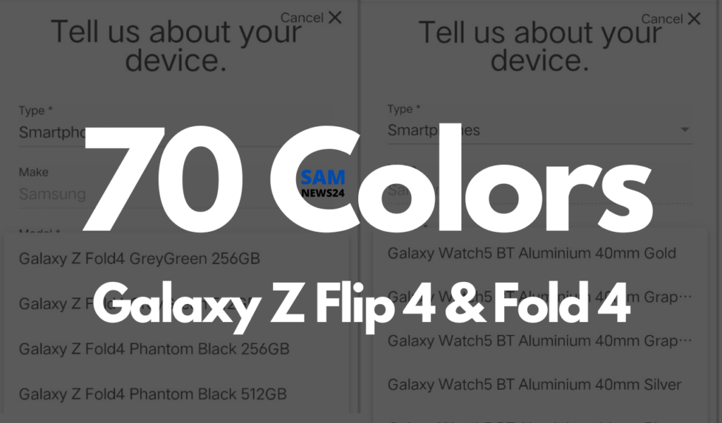 Galaxy Z Fold 4, Z Flip 4 70 colors (1)