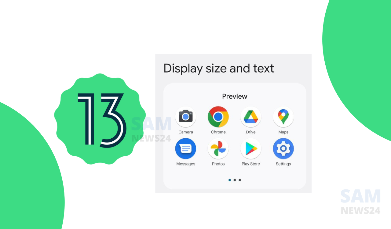 Google Android 13 Consolidated font and display settings