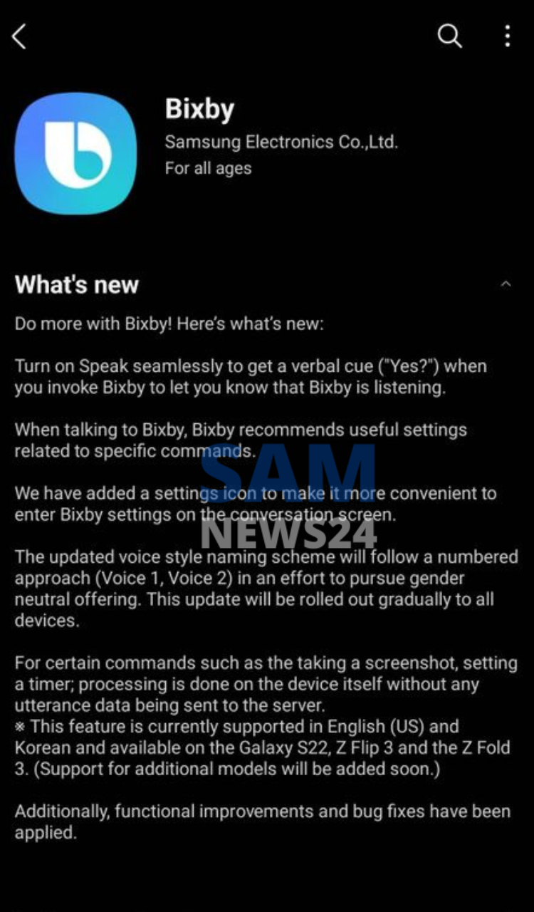 New Bixby update 2022