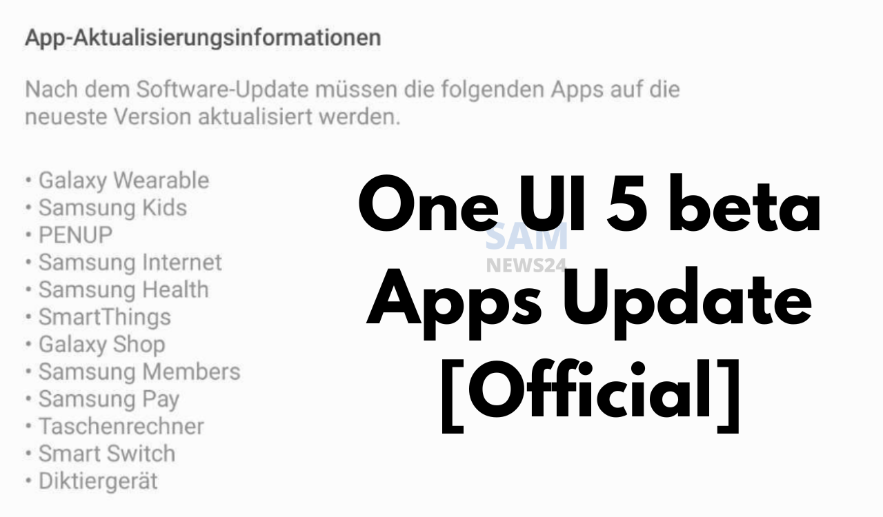 One UI 5 beta apps update