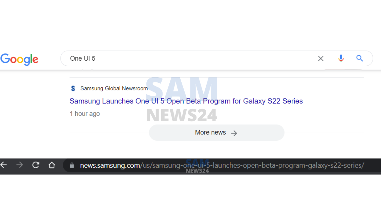 One UI 5 beta program Galaxy S22 series live url