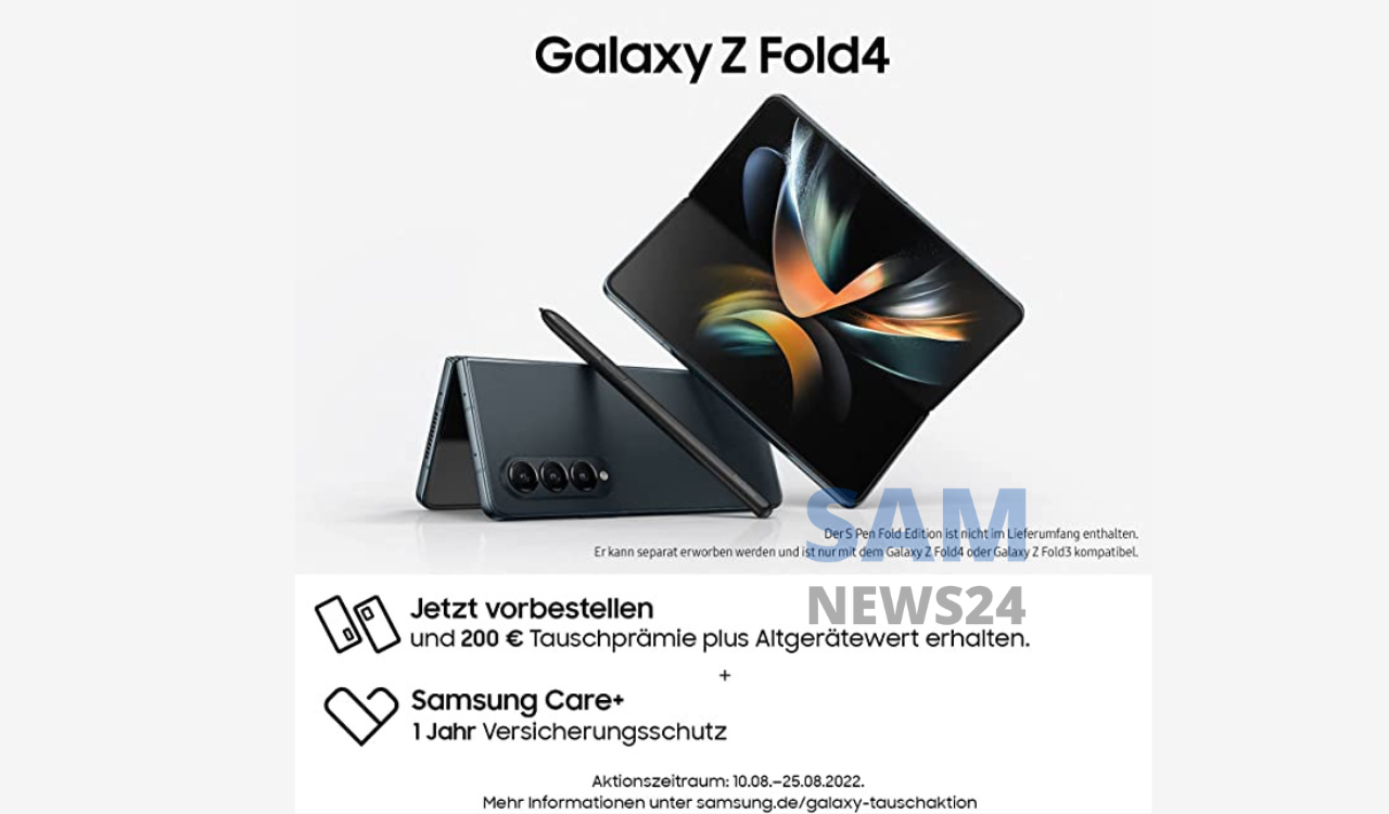 Samsung Galaxy Z Fold 4 listed on Amazon Netherlands