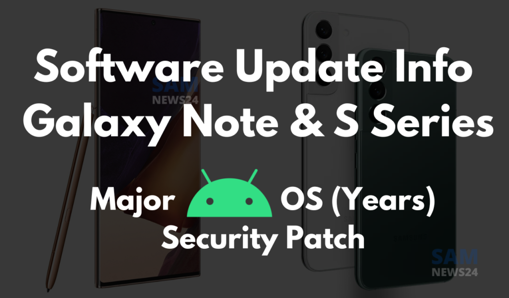 Software update info for Samsung Galaxy S and Note phones