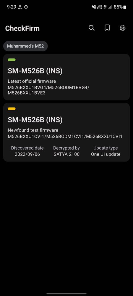 Galaxy M52 5G One UI 4.1.1 or One UI 4 testing India