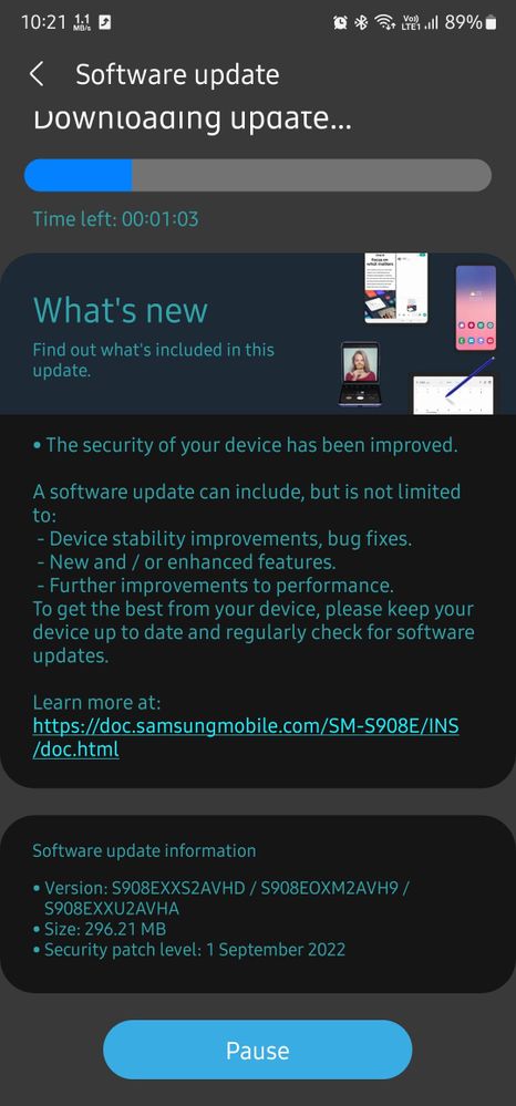 Galaxy S22 Ultra September 2022 security update is now available