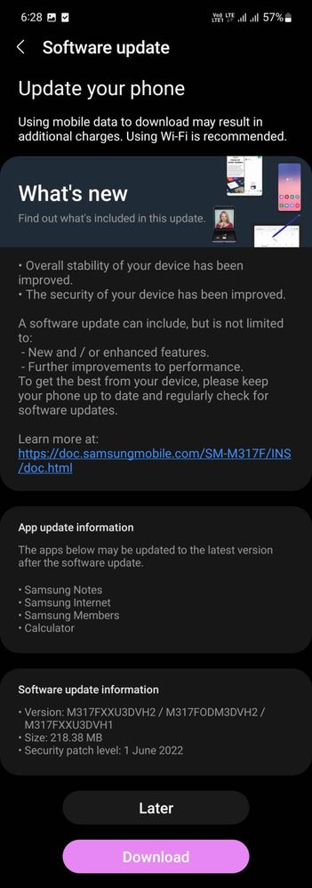 M31s Samsung update