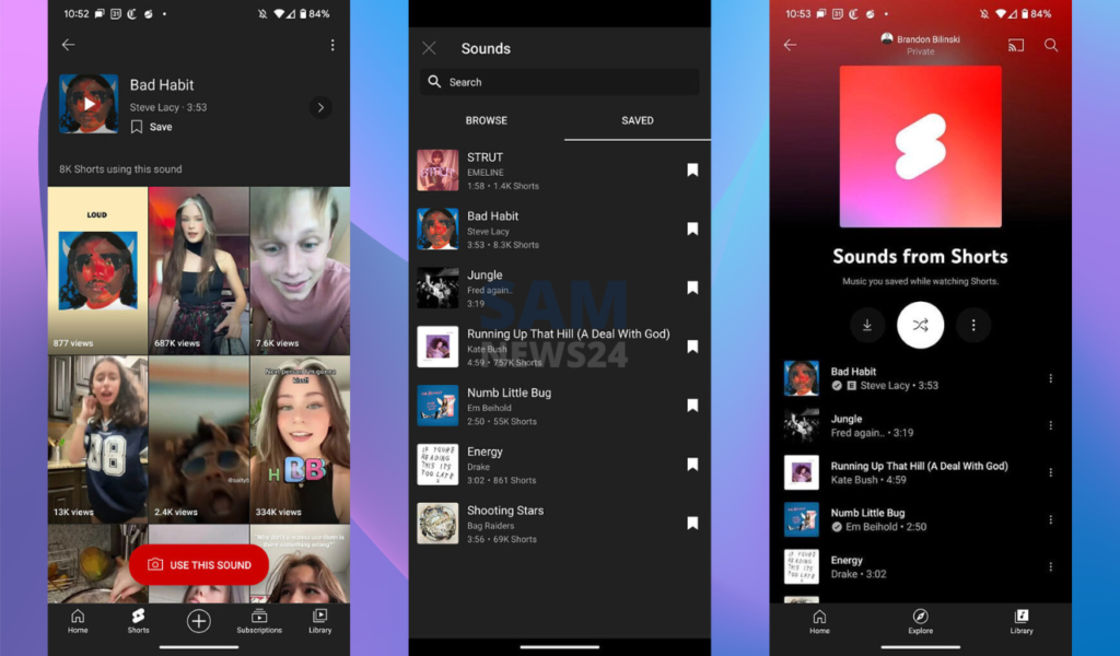 YouTube Shorts offers light integration with YouTube Music