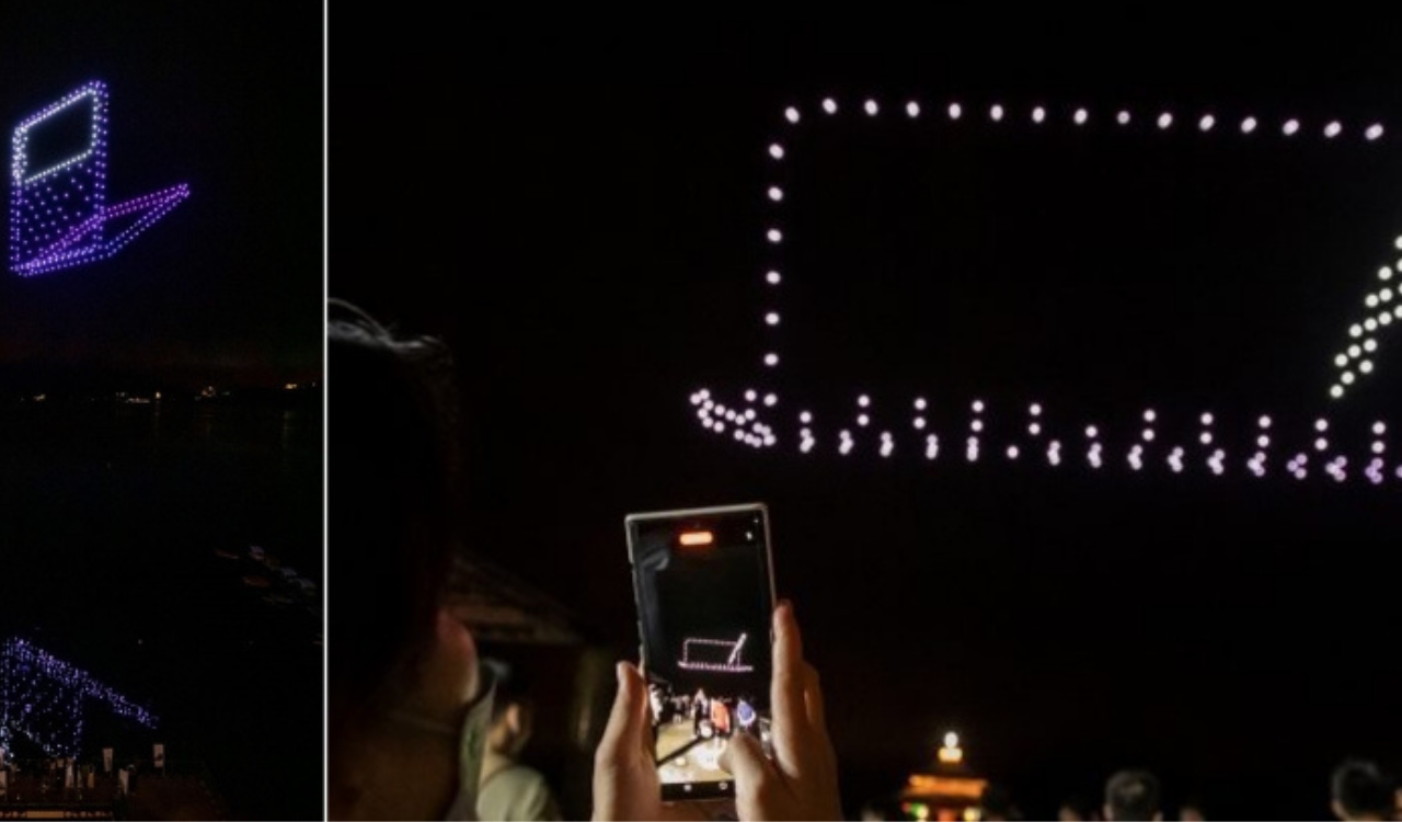A unique event utilizing 500 drones at the unveiling of the new Galaxy Z Fold4 and Galaxy Z Flip4 in Taiwan