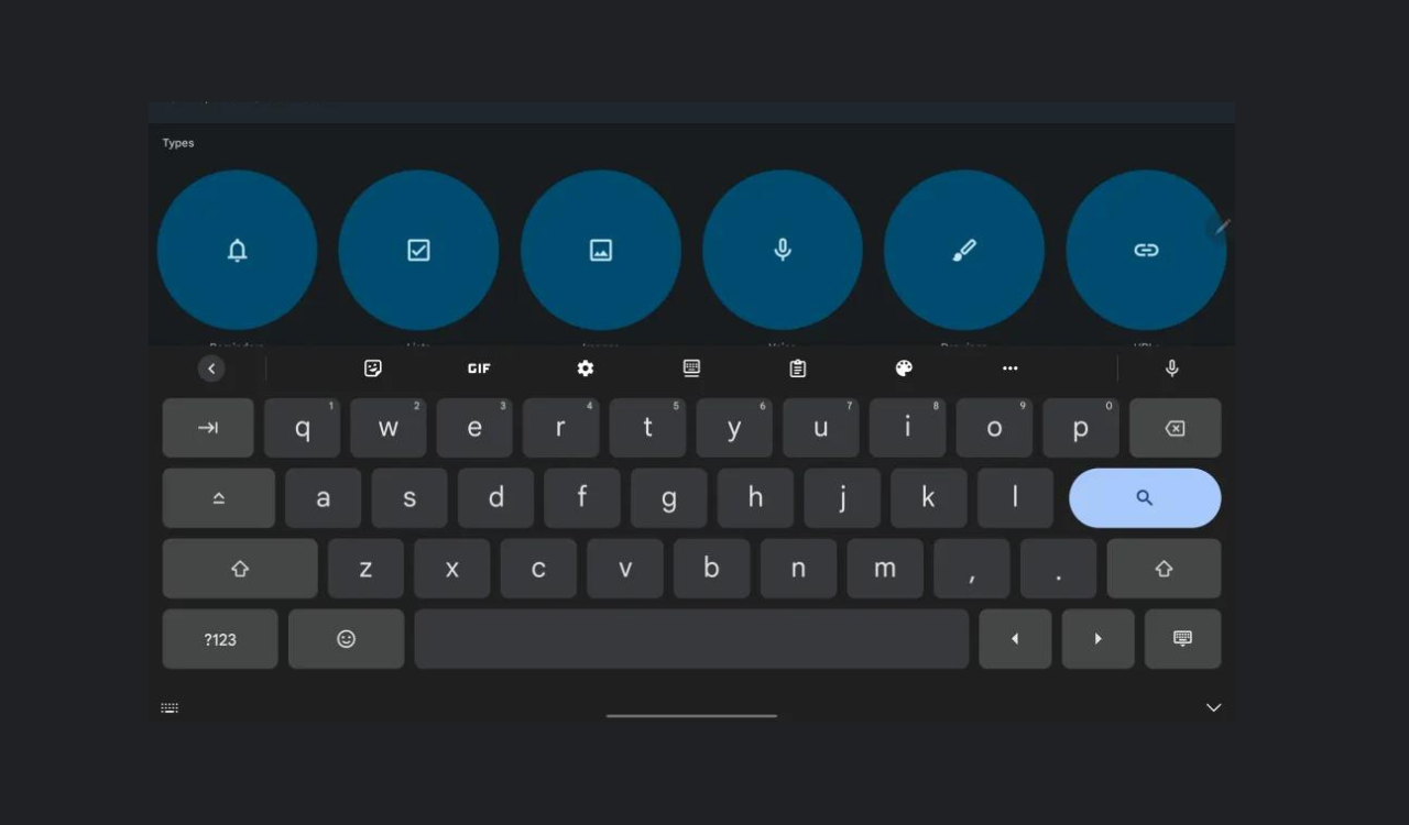 Google updated Gboard via Android tablet formation