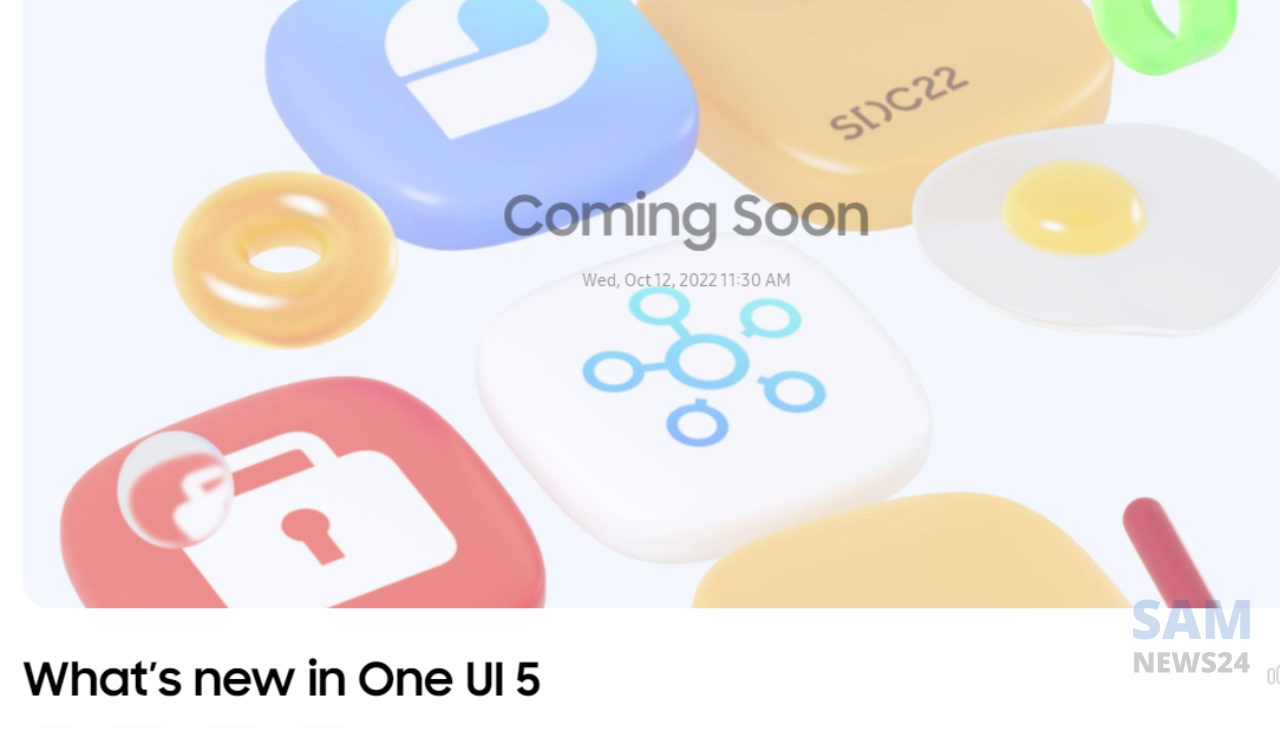 Samsung One UI 5 stable release October 12, 2022