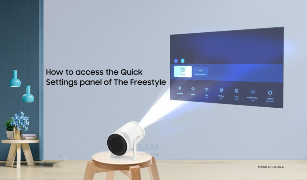 Quick Settings Panel of Samsung Freestyle Projector