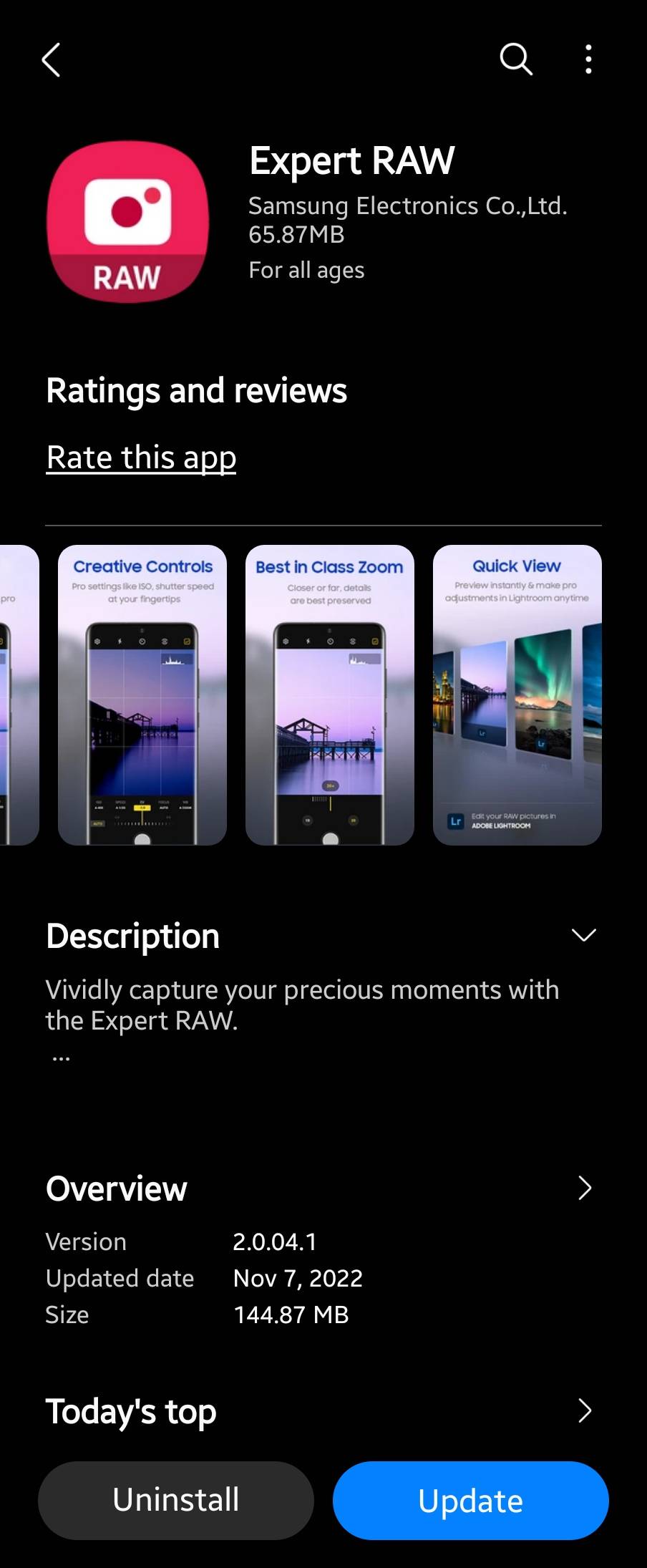Samsung Expert RAW latest 2.0.04.1 update