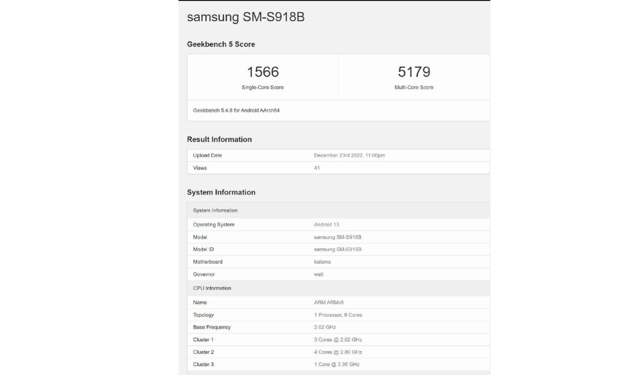 Samsung Galaxy S23 Ultra reaches _ 5200 points in latest Geekbench multi-core test