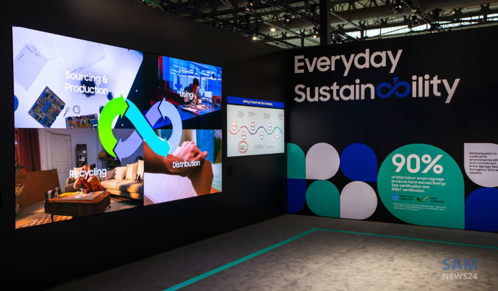 At ISE 2023, Samsung showcased technologies that contribute to Eco-conscious Digital Signage