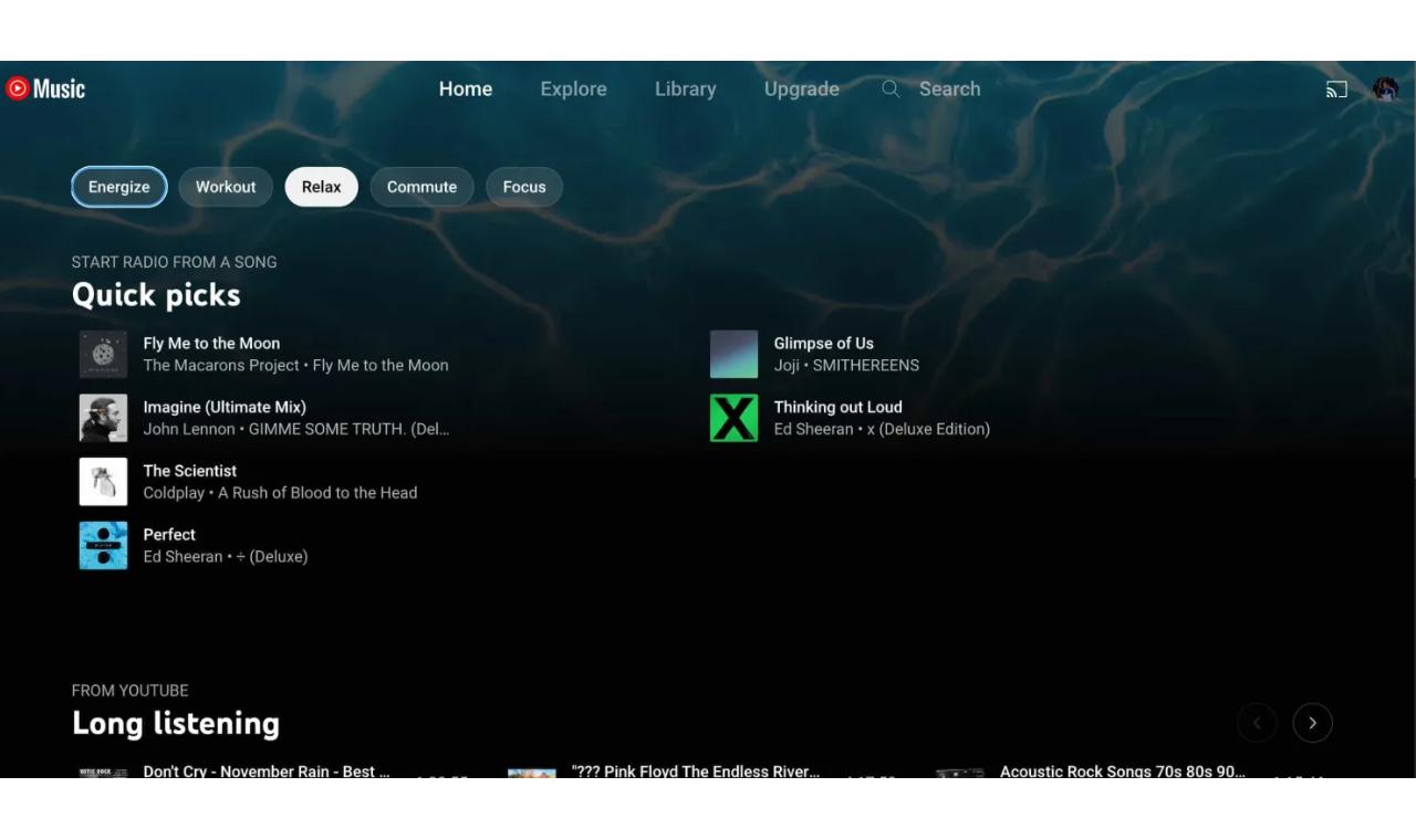 YouTube Music inserts an activity bar on the web