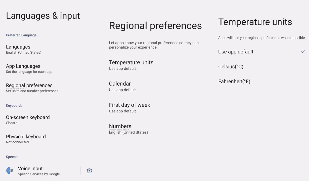 Google testing Regional preferences feature in Android 14