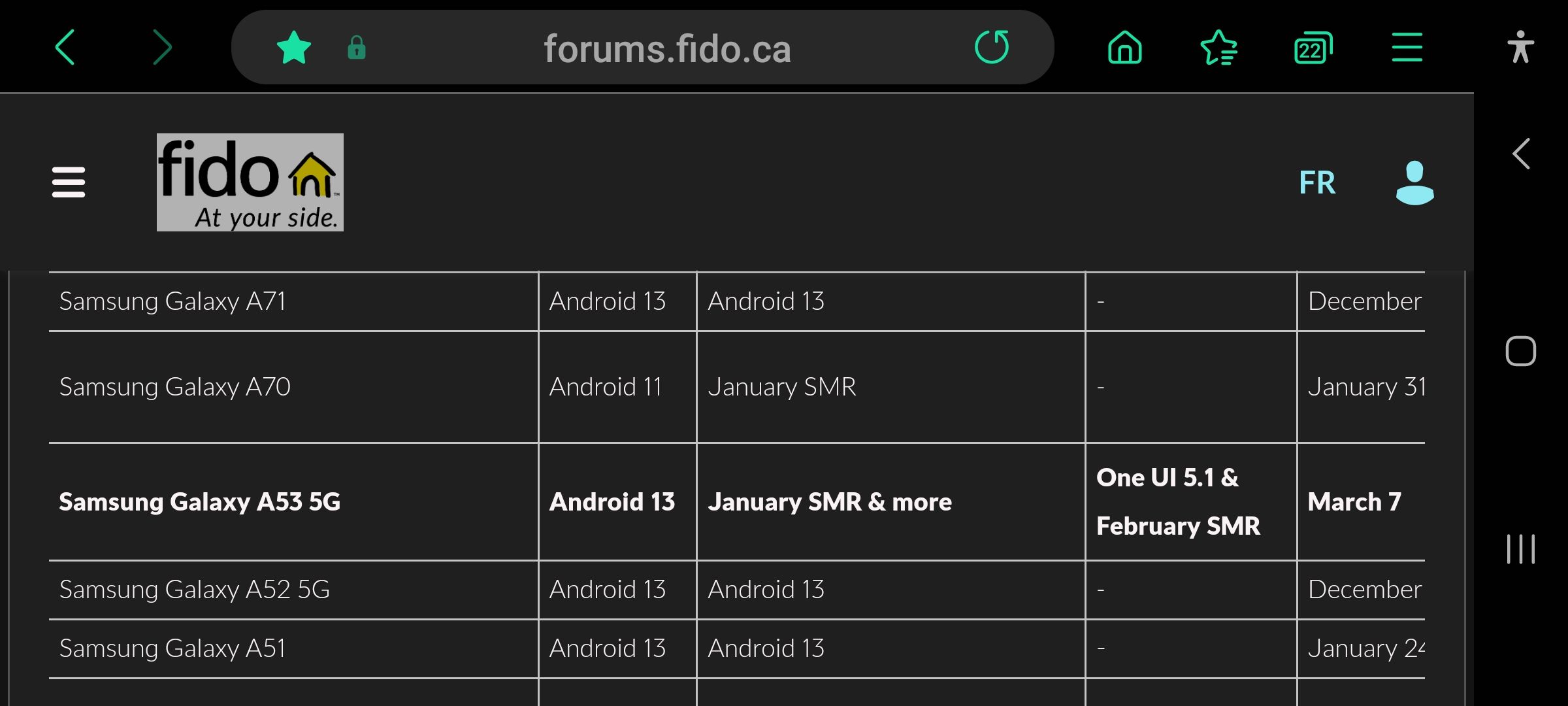 One UI 5.1 Fido Schedule (1)