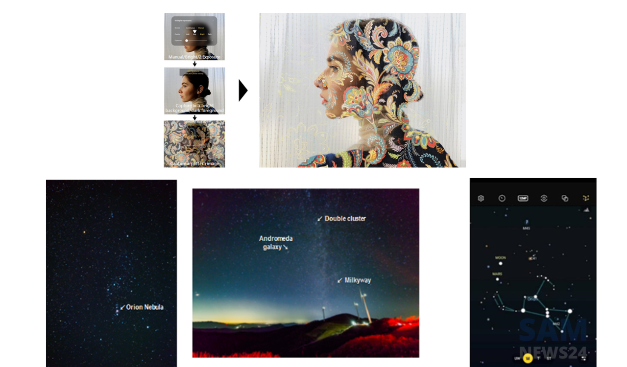Samsung Galaxy S23 Camera Features Multiple exposure, Astrophotography