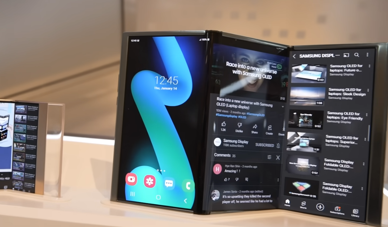 Samsung future foldable device CES - Flex S