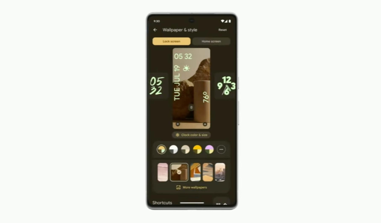 Android 14 bringing lockscreen clocks