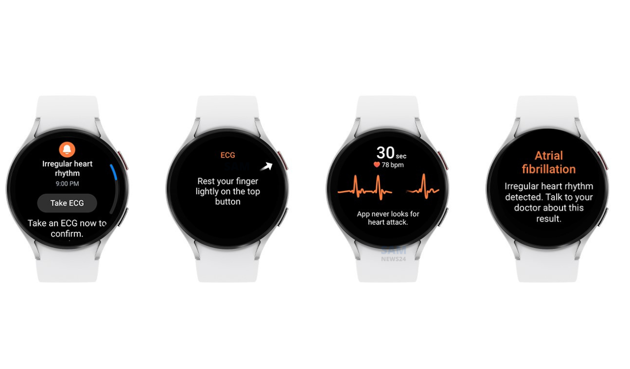 Steps to measure ECG and BP on Galaxy Watch 5 smartwatch