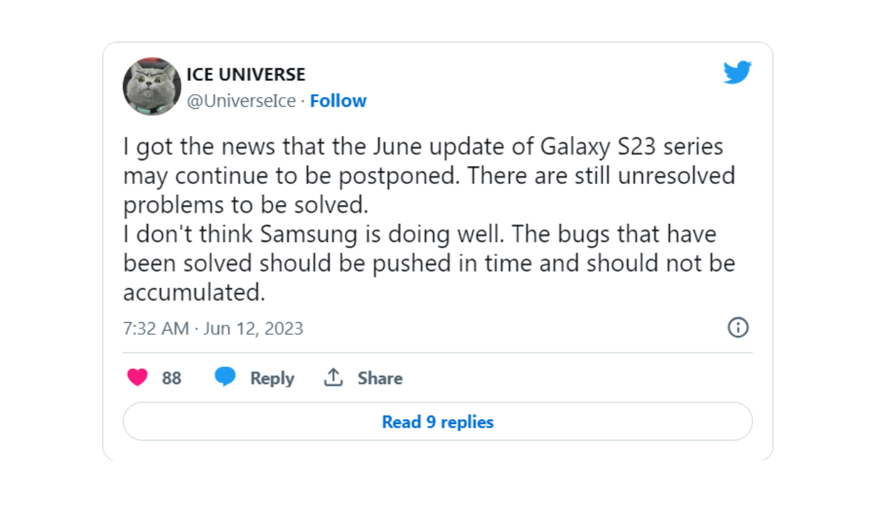 Galaxy S23 Ultra June 2023 update reportedly postponed