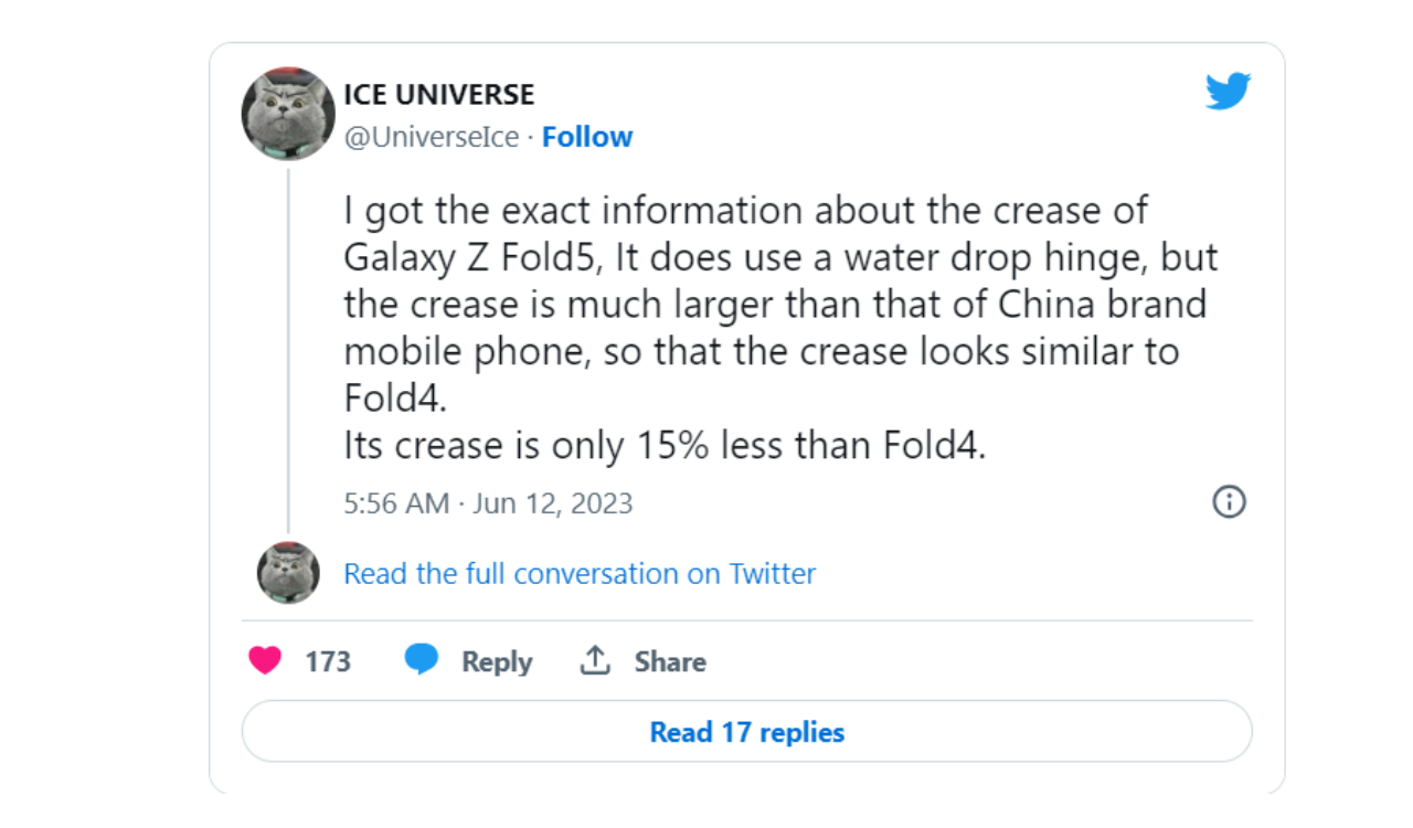 Z Fold 5 Crease info