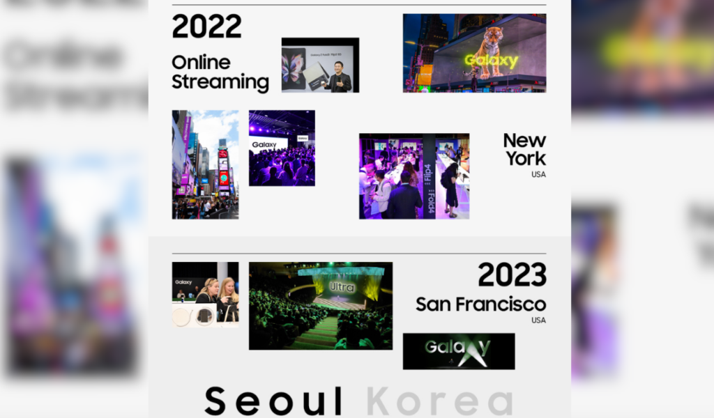 Samsung shared Infographic of Las Vegas to Seoul Galaxy Unpacked Location