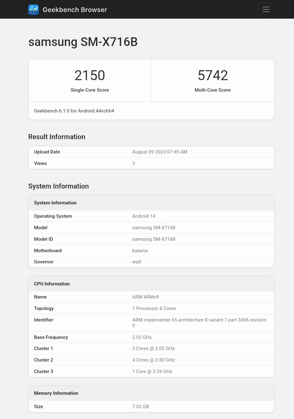 Galaxy Tab S9 5G with One UI 6 spotted on Geekbench