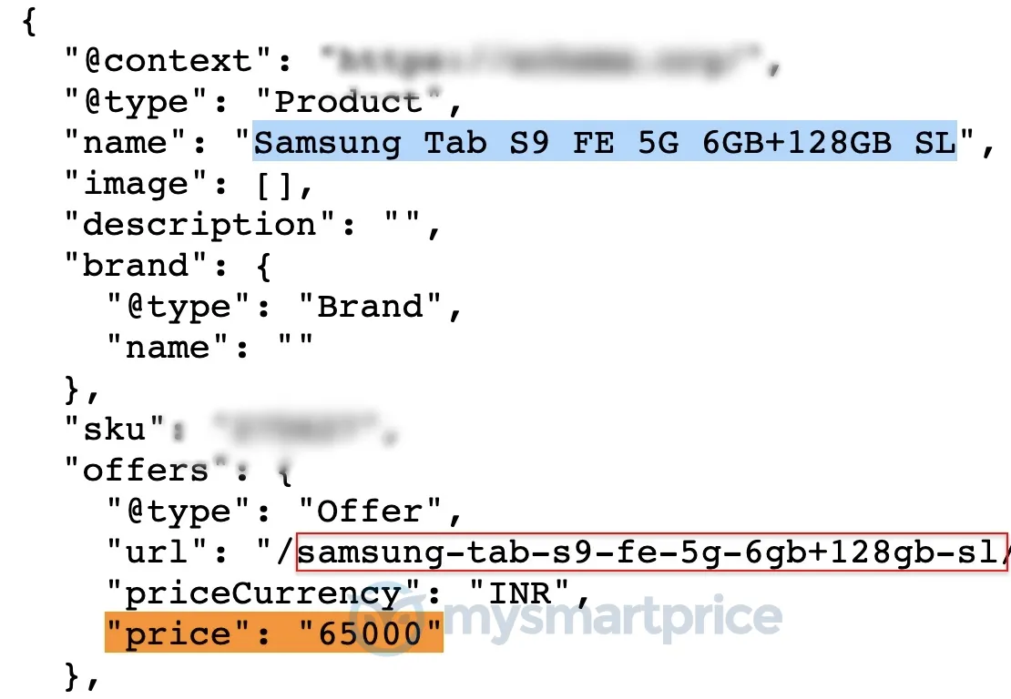 Samsung Galaxy Tab S9 FE 5G storage