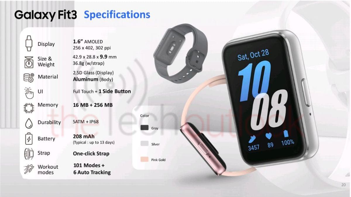 Samsung Galaxy Fit 3 fitness tracker promotional material 7