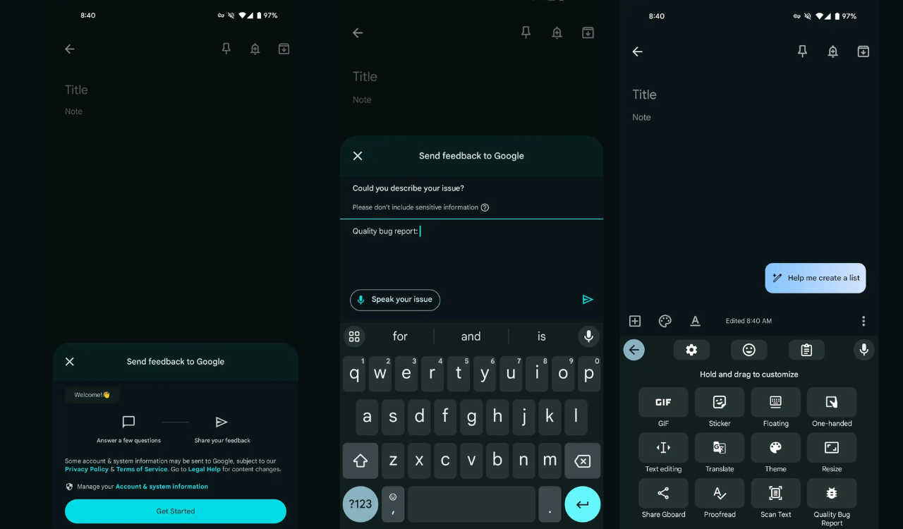 Gboard Latest Update Brings Quality Reporting Feature