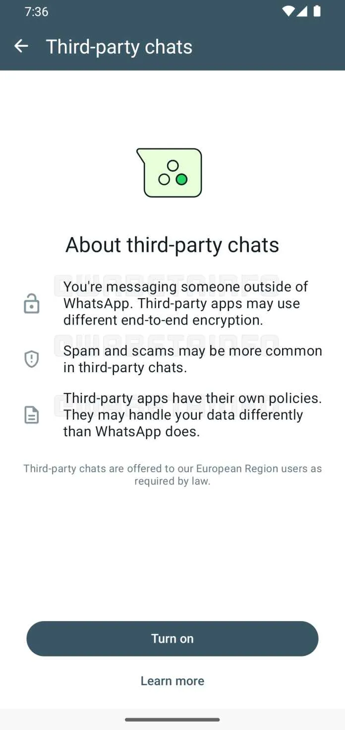WhatsApp third party chat